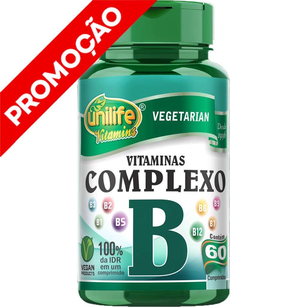 Vitaminas Complexo B ( B1 B2 B3 B5 B6 B7 B9 B12 ) - 60 Comprimidos ...