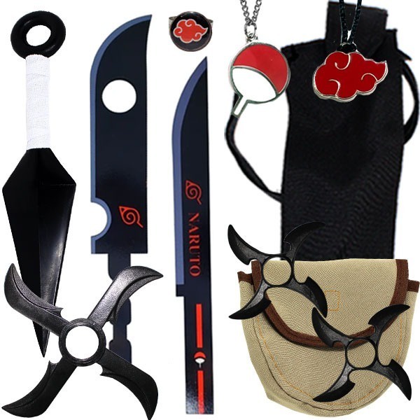 Kit Kunai Naruto Espada Sasuke Colar
