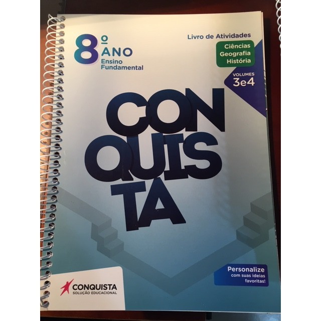 Livro Conquista 8º Ano Livro Atividades Ciências Geografia História 3 e ...