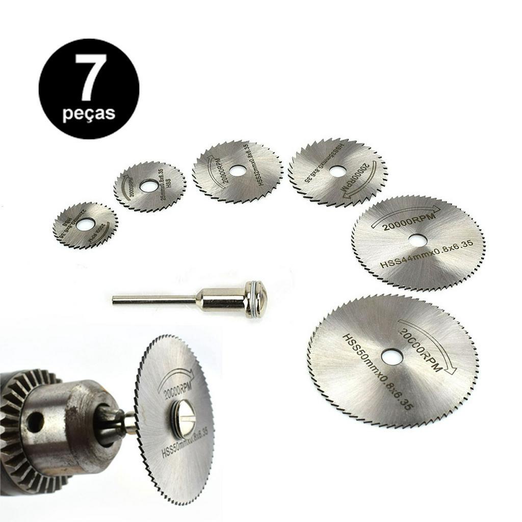 Disco Serra Circular P/ Madeira Dremel E Furadeira C/7 Pecas