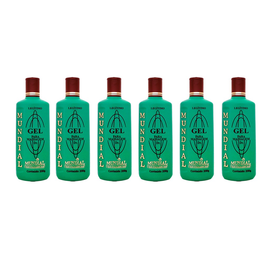 Gel Para Massagem Mundial 200g - 06 Unidades ORIGINAL