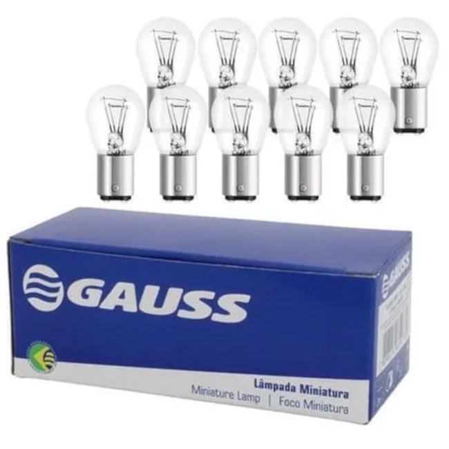 Kit 10 Lâmpadas Gauss 1034 12v 21/5w 2p - Gagl1034 em Oferta na Shopee