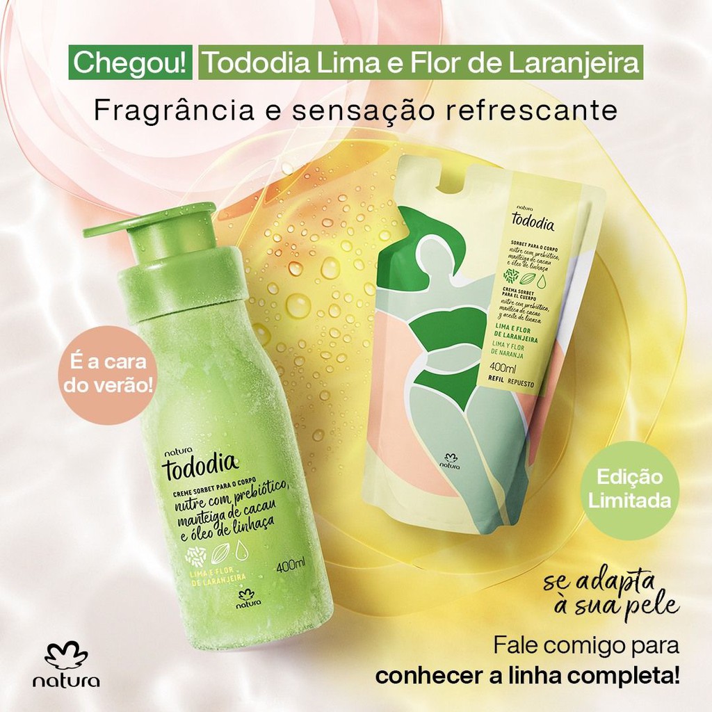 Hidratante Natura Lima E Flor De Laranjeira 400ml + Refil | Shopee Brasil