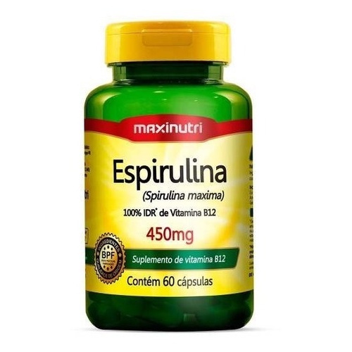 Espirulina 450mg Com 60 Capsulas - Maxinutri