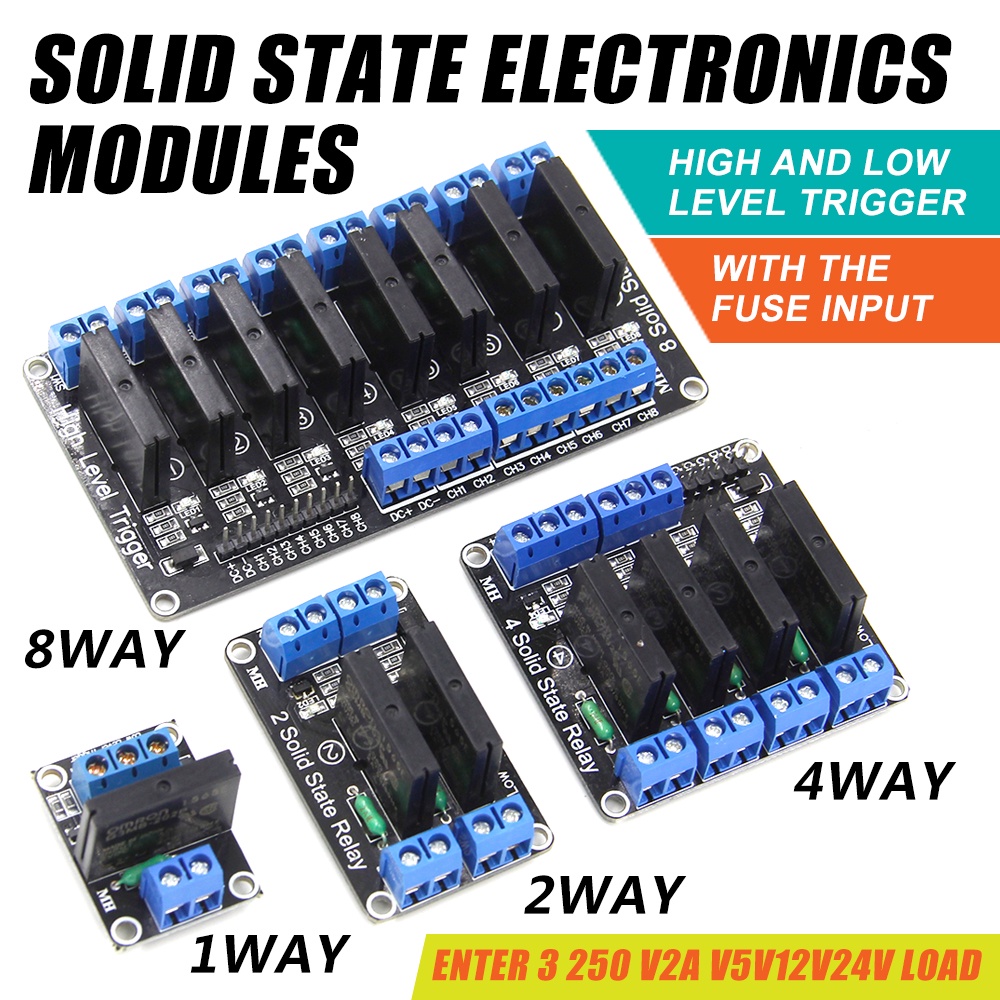 Relé 5V 1 2 4 8 Canais OMRON SSR Módulo De Estado Sólido De Alto Baixo Nível 250V 2A Para Arduino