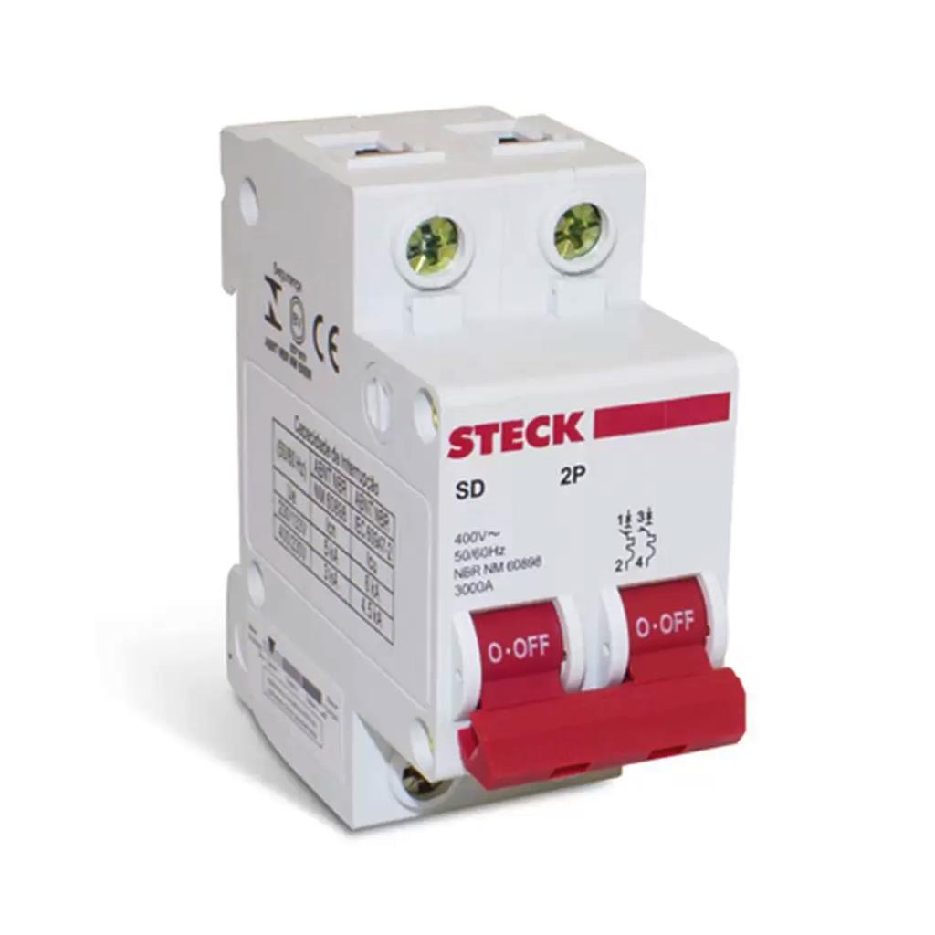 Disjuntor Mini Din Bipolar 4A Curva C 3Ka 230/400V Steck