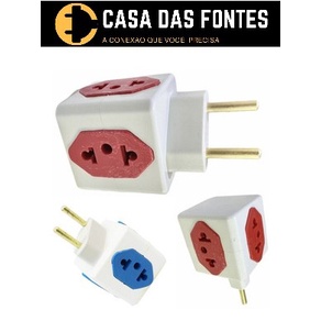 Adaptador Benjamin Cubo 4 Tomadas Colorido Dadinho 3 Saídas 10A+1 Saída 20A