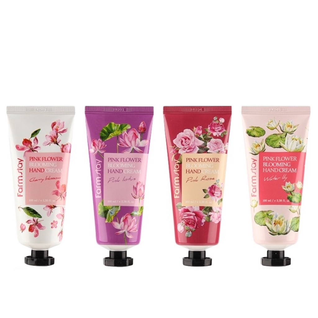 farmstay pink flower blooming hand cream 4 types em Oferta na Shopee