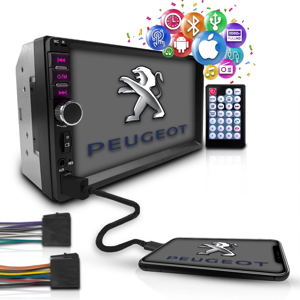 Central Multimidia Universal Mp5 Espelha Android Ios Peugeot em Oferta na Shopee