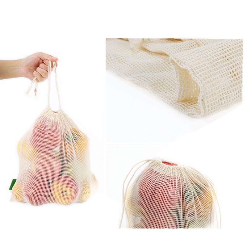 Kit 12 Saco de algodão para alimentos frutas legumes multiusos