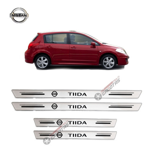 Soleira Porta Platinum Nissan Tiida Prata Resinado