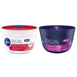 KIT Creme Facial Sensação Não Oleosa Antissinais + Noturno 100g Nivea - 2 Itens em Oferta na Shopee