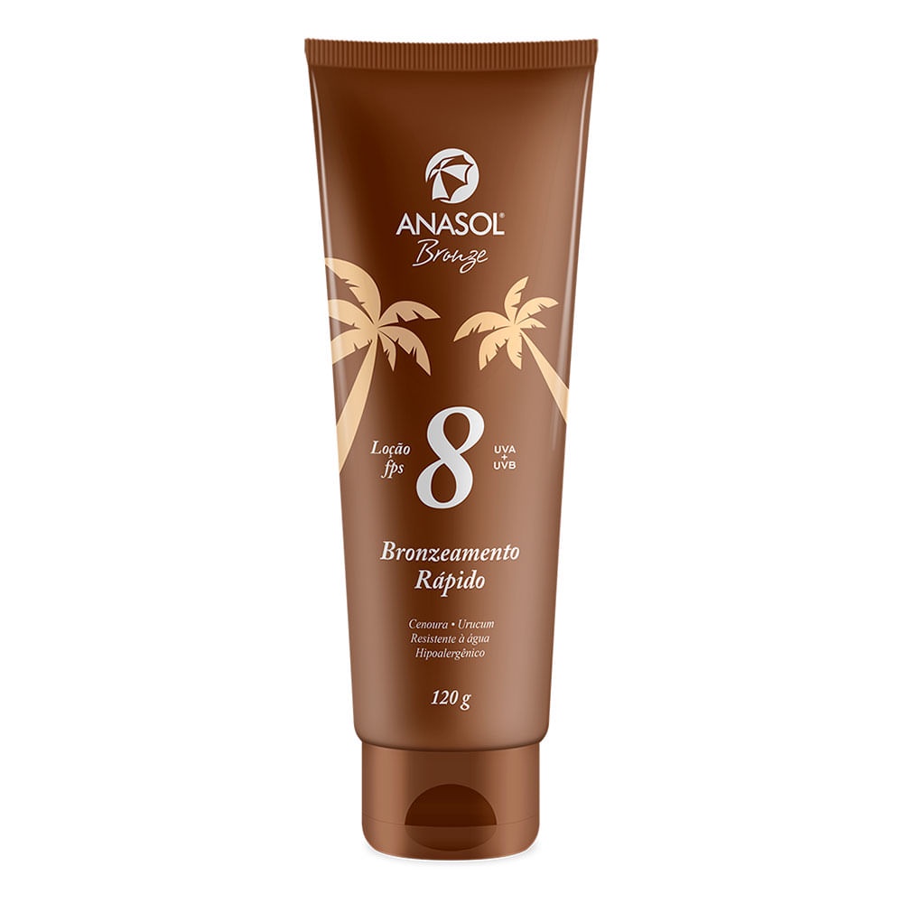 Loção Bronzeadora Bronzeamento Rápido Anasol Bronze - 120g FPS 8 - Vegano