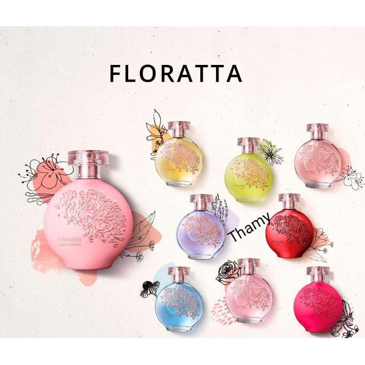 Floratta O Boticário ( Rosé, Blue, Red, Love flower, Gold, Cerejeira em flor, Flores secreta ).