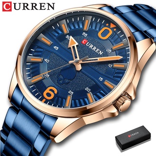 CURREN Relógio Masculino Original De Aço Inoxidável À Prova D