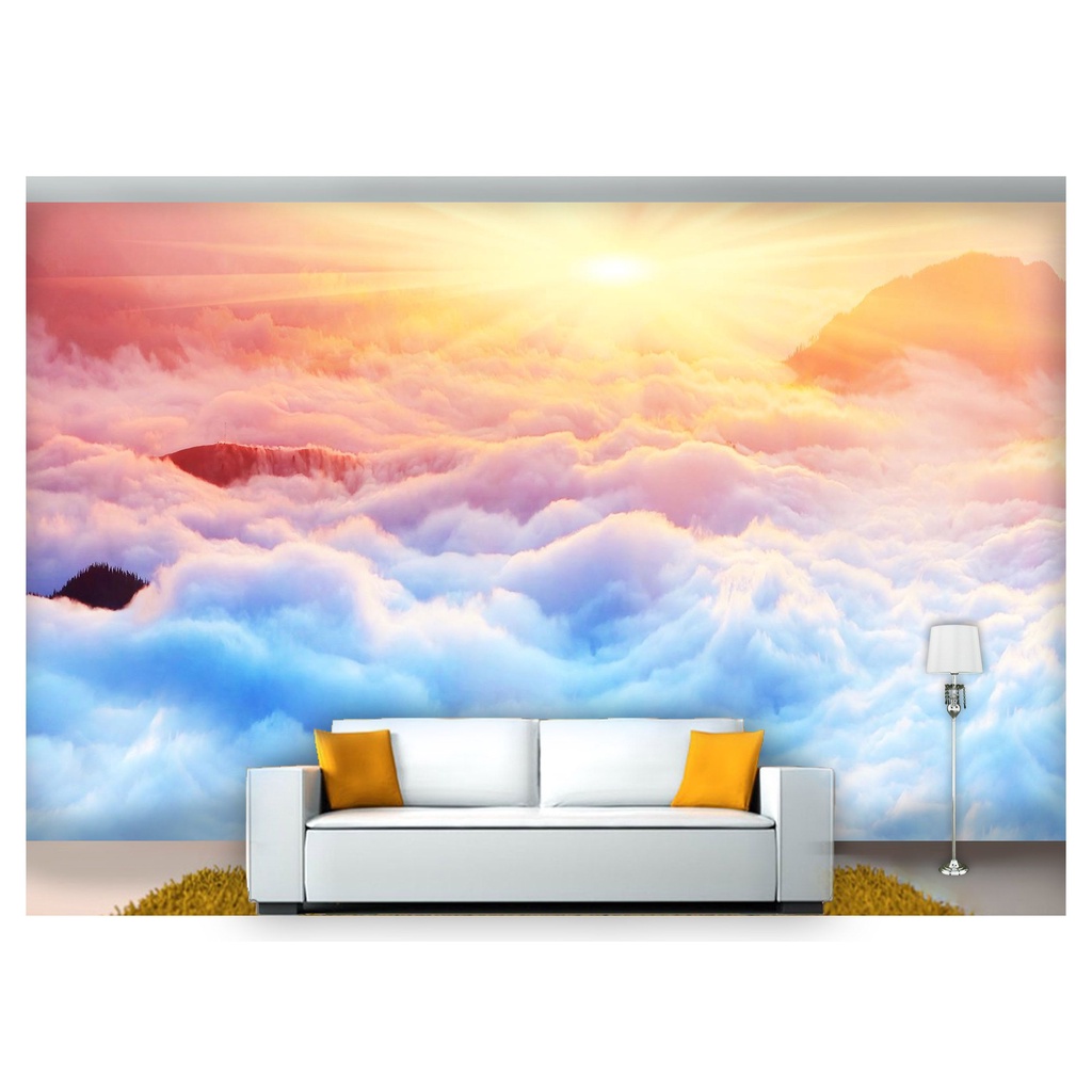papel de parede céu nuvens Sol entardecer 3d m² NSK75