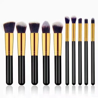 Pincel de Maquiagem Kit 10 Peças Pincel Kabuki Precisão Conjunto De Maquiagem Para Sombra Delineador Lábios Pó Base