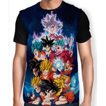 Blusa Camisa Camiseta Dragon Ball Z Super Son Goku Formas Super Saiyajin