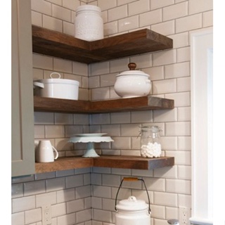 Kit 6 Prateleira Reta Madeira Maciça Canto Rustica Grossa (70x14/30x14) em Oferta na Shopee