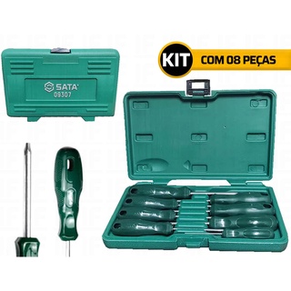 Jogo Chaves Torx Reta Ponta Magnética Crv Sata 8pçs