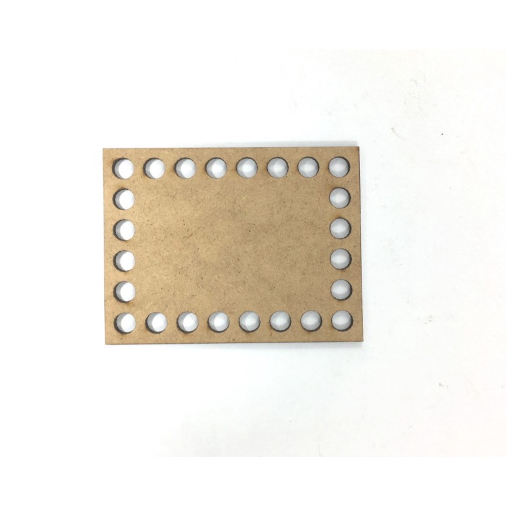 Base de Crochê Retangular Cesto Fio Malha MDF Cachepôt 10x7 cm - Furo 6mm