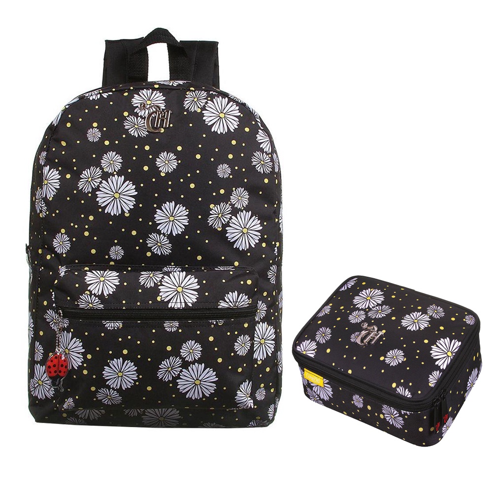 Mochila G Capricho Estojo Luxo flor  Feminina Juvenil Costa Escolar DMW Dermiwil