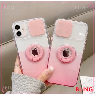 Gradient + finger ring phone case for iPhone 11 12 13 14 Pro Max X XR 7 8 Plus