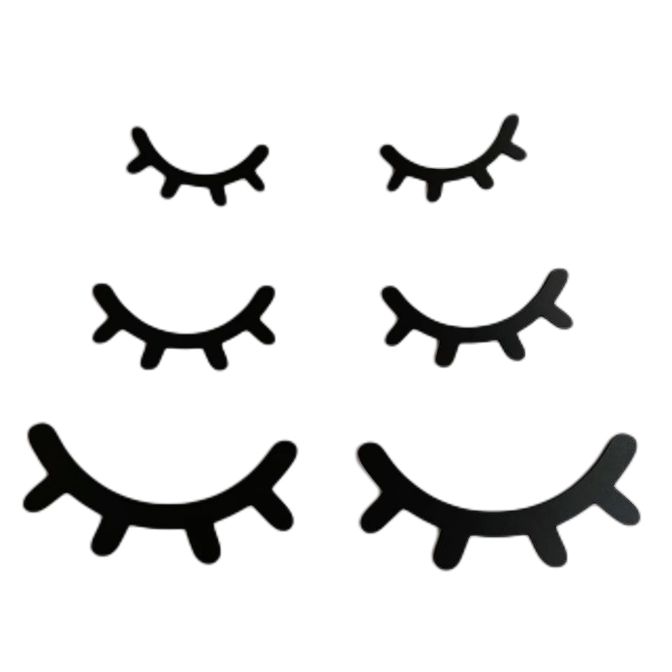 Par de Cílios em Mdf 3mm para Decoração Parede Olhinhos Sonolentos Aplique  Sleepy Eyes - OFERTA