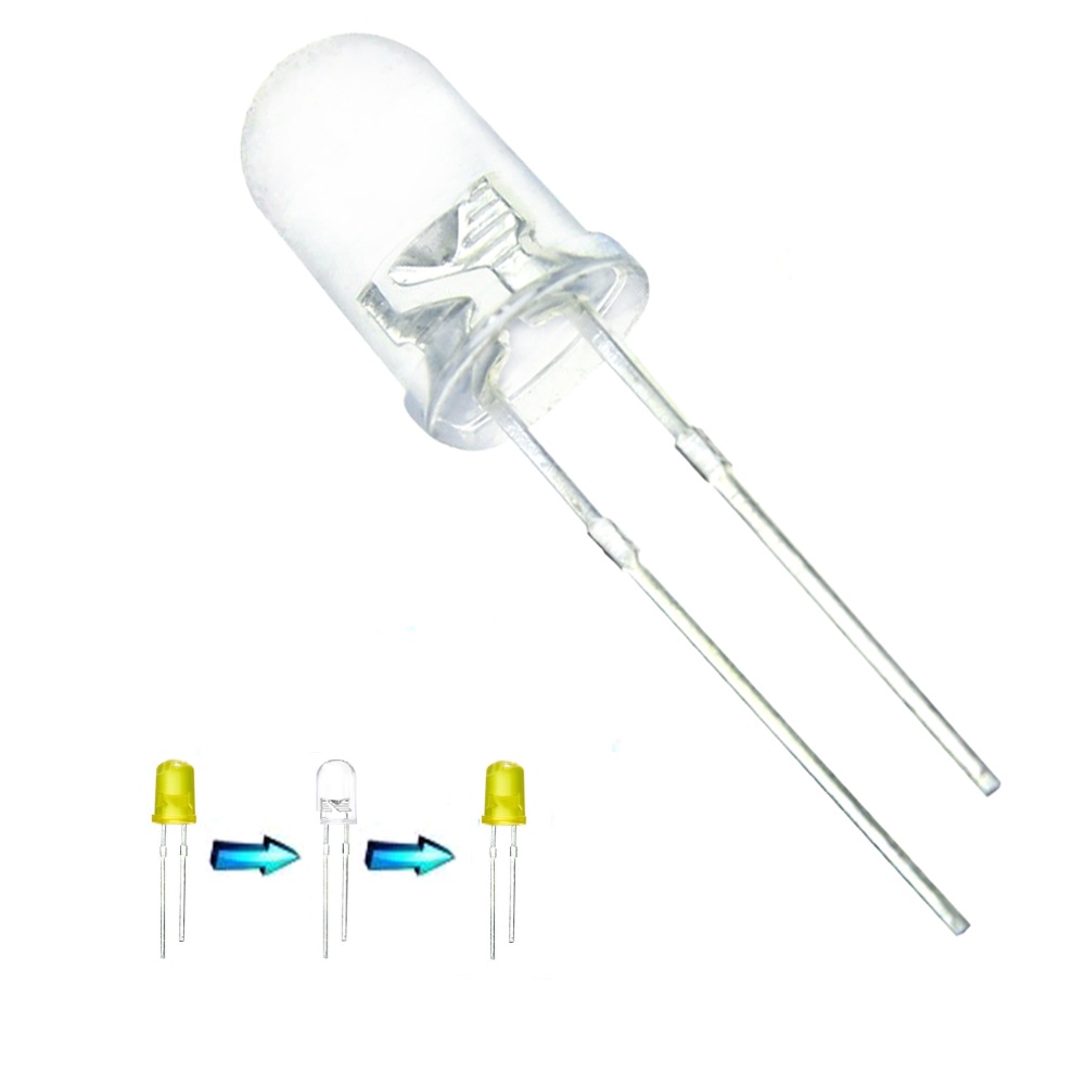 25x Led 5mm flash lento alto brilho piscante resistor 5v 12v pisca seta miniatura amarelo vermelho em Oferta na Shopee
