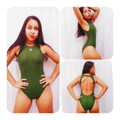 Maiô com click Verde Militar para natação ou hidroginástica HIDROMANIA RIO NATAÇÃO