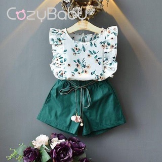 2024 Baby Girls Princess Clothes Set Summer Shirts Shorts Fashion Recém-Nascido Kids Cotton Clothing