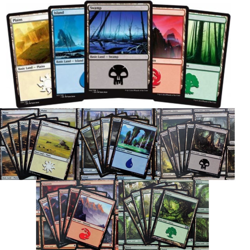 Conjunto de terreno básico - basic land/mana-- Magic: the Gathering .Para começar o seu deck/baralho/Coleção