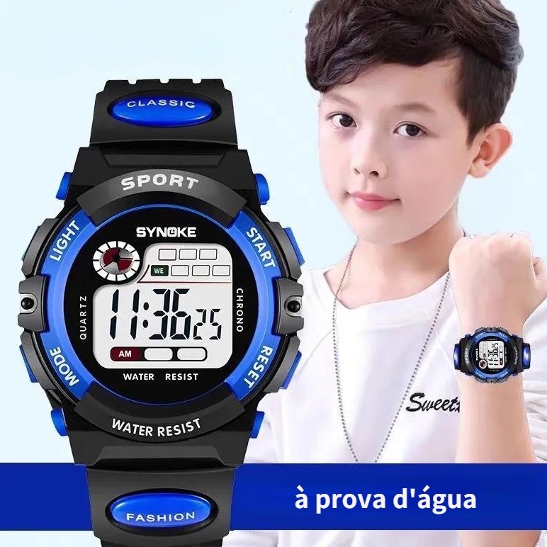 Relógio De Pulso Eletrônico Infantil À Prova D'água Antiqueda
