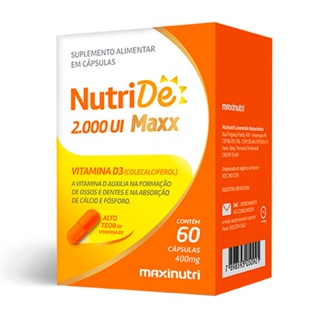 NutriDe Vitamina D 2.000 UI com 60 Capsulas Maxinutri em Oferta na Shopee
