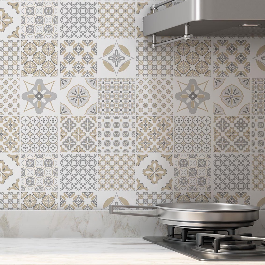Papel de Parede Adesivo Autocolante Azulejos Cozinha Banheiro Box Lavável Vinílico - SSAZ-128