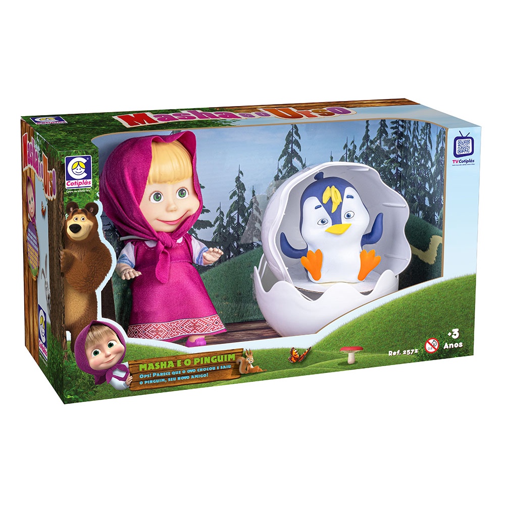 Boneca Masha e o Pinguim Original Cotiplas - Mom & Baby