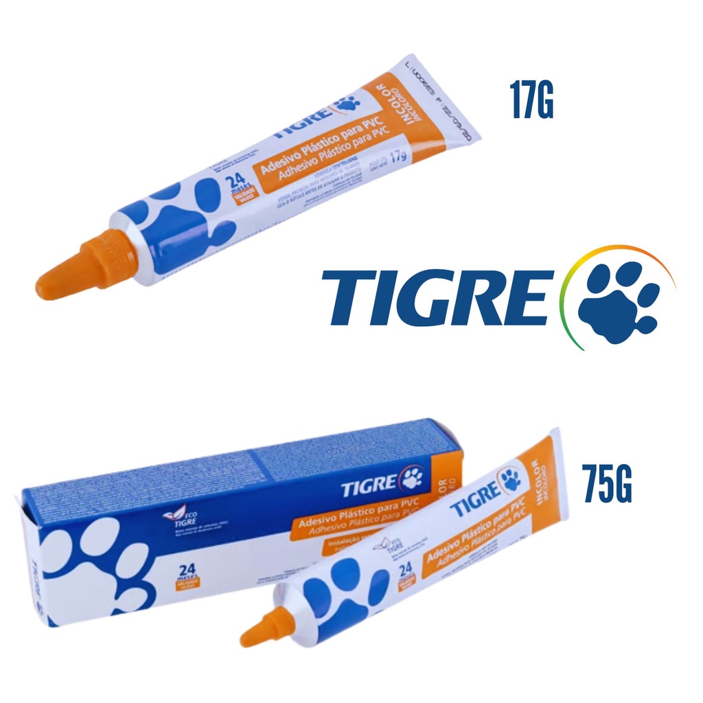 Adesivo Plástico Cola Cano PVC Tigre - 17 e 75gr em Oferta na Shopee