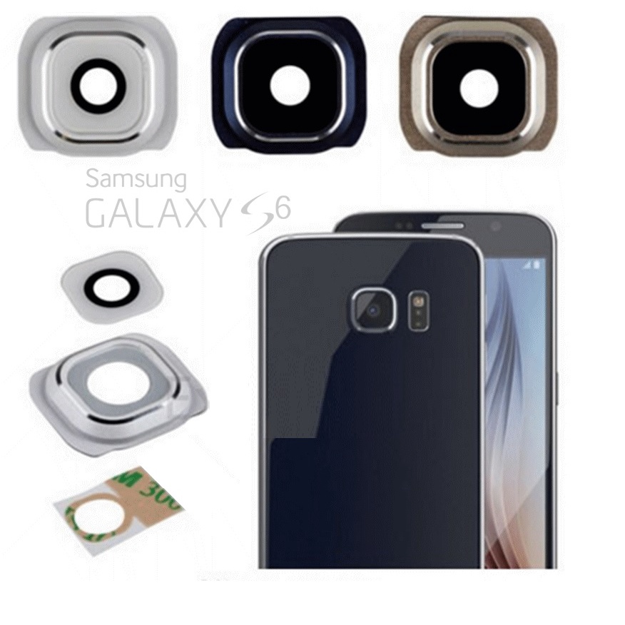 Peça Vidro Câmera Traseira compatível com Galaxy S6 FLAT G920 G920i Lente Samsung Moldura