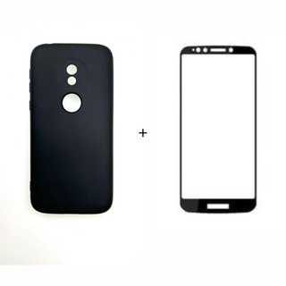 Capa Capinha Case Aveludada + Película de vidro 9D MOTO E5 PLAY