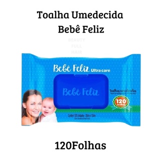 Lenço Bebê Feliz Toalhas umedecidas com flip top - 120unidades