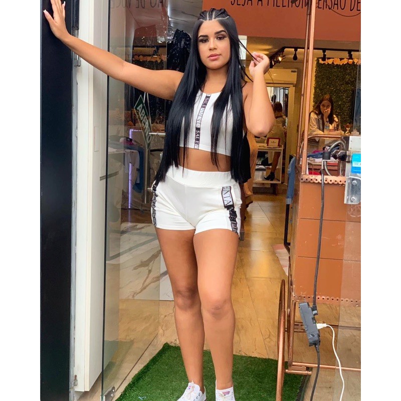 CONJUNTO SAL E PIMENTA CALOR FEMININO SHORT E CROPPED | Shopee Brasil