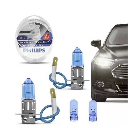 Par Lampadas Philips H3 4300k Cristal Vision Original em Oferta na Shopee