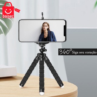 Mini Suporte Tripe De Mesa Escalavel Para Celular Gira- 360º