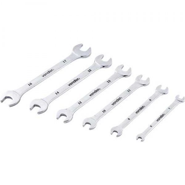 Jogo De Chaves Fixas 6 a 17mm Cromadas 6 Pecas VONDER em Oferta na Shopee