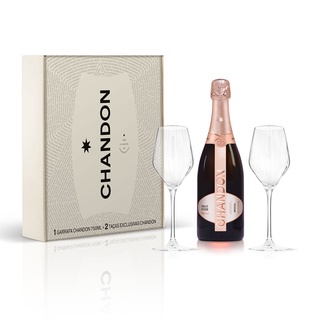 Chandon Brut Rose 750 ml com 2 taças de vidro exclusivas