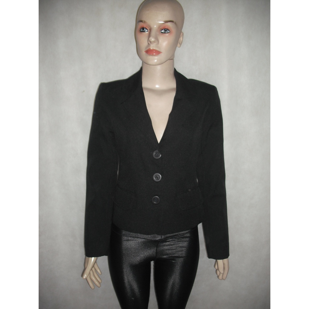 Casaco Blazer Preto Barreds Tam P 38 Forrado Usado Bom Estado Poliester