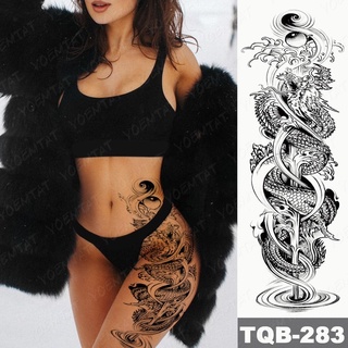 Grande Quedas Dragão Tatuagem Da Luva Do Braço Completo À Prova D