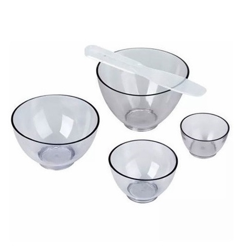 Kit 4 Cubetas Em Silicone + 2 Espátulas - Original Nova Ogp