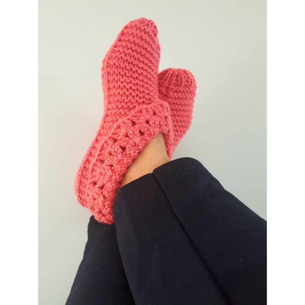 Meia de Lã Adulto - Sapatinho  lã Adulto - Sapatilha de lã Adulto - Sapatinho  tricô Adulto - Sapatilha de tricô Adulto