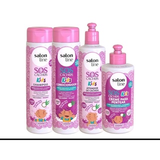 Kit Salon Line Sos Cachos Kids Infantil 09 Produtos Shopee Brasil